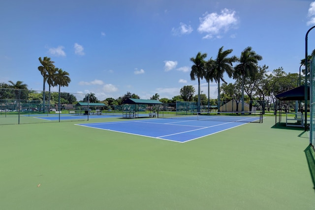 view of tennis court with basketball court