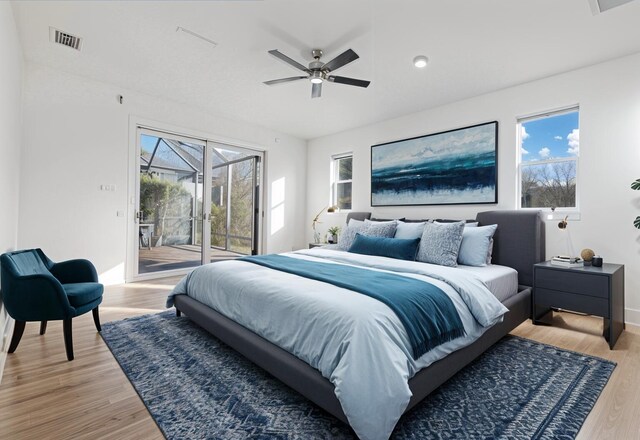 spare room with ceiling fan and light hardwood / wood-style floors