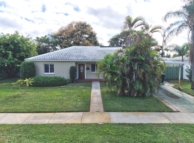 view of front of house with a front yard