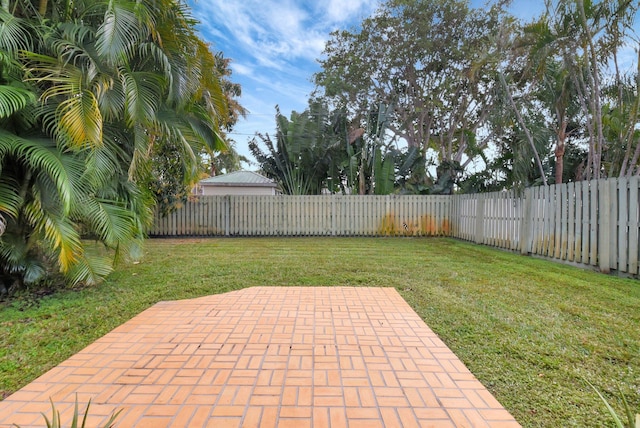 view of yard featuring a patio