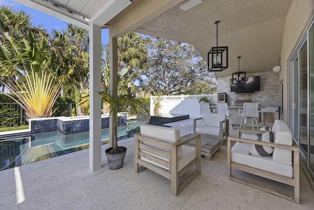 view of patio with outdoor lounge area