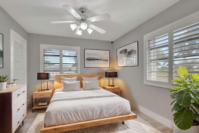 bedroom with ceiling fan