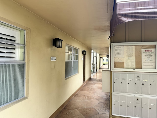 exterior space with a mail area