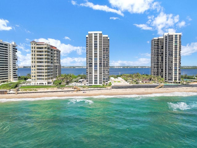 water view with a view of the beach