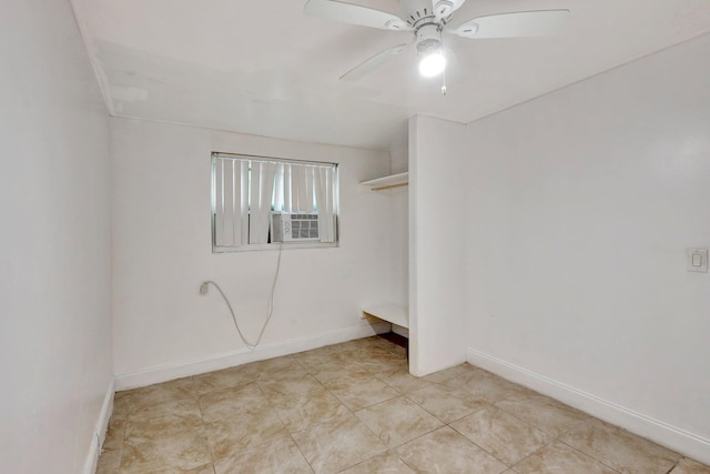 spare room featuring ceiling fan