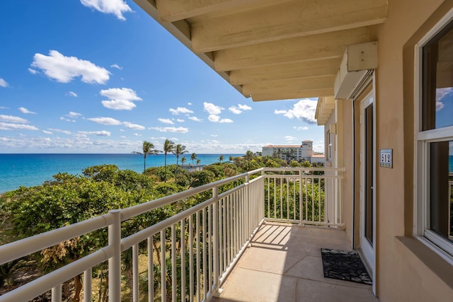 balcony with a water view