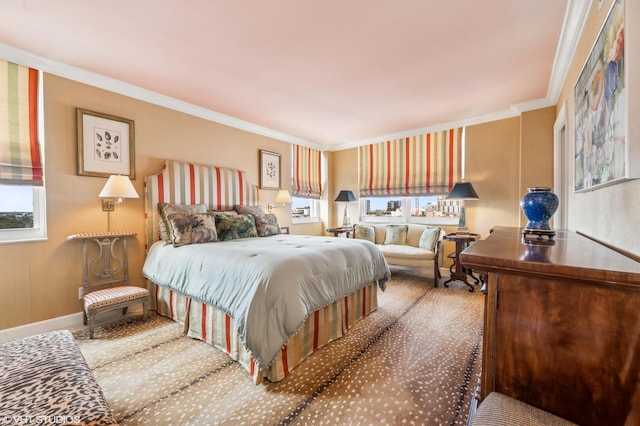 bedroom featuring ornamental molding