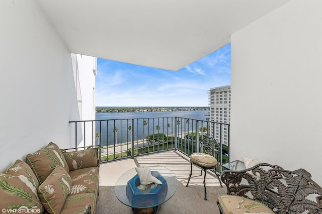 balcony with a water view