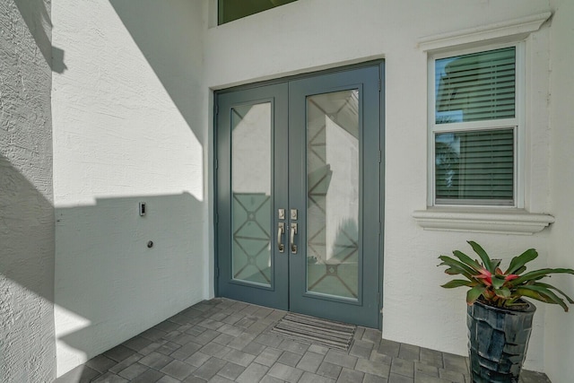 view of exterior entry with french doors