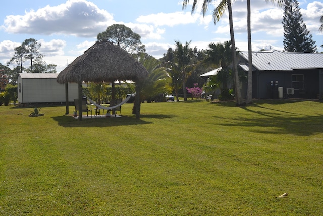 view of yard featuring a gazebo