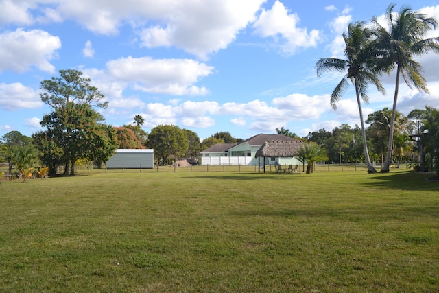 view of yard with a gazebo