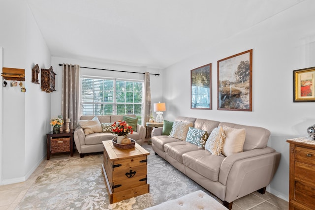 view of tiled living room