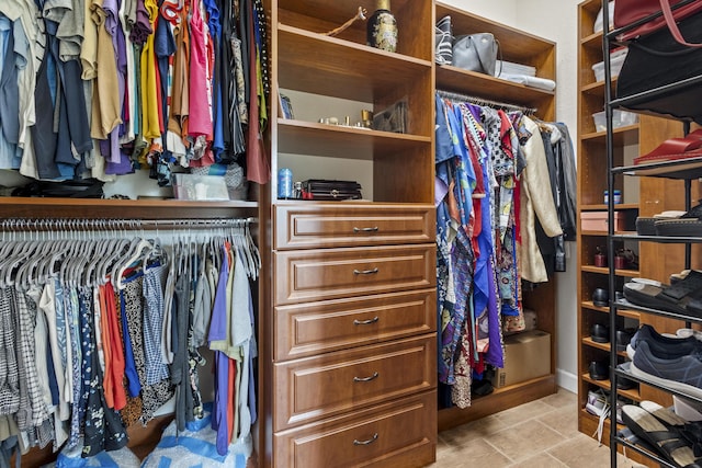 view of walk in closet