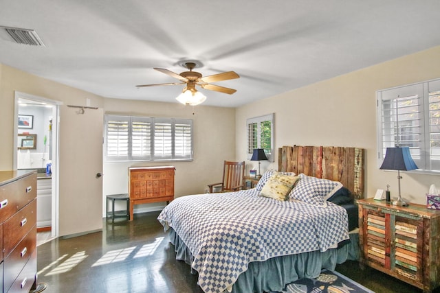 bedroom with ceiling fan