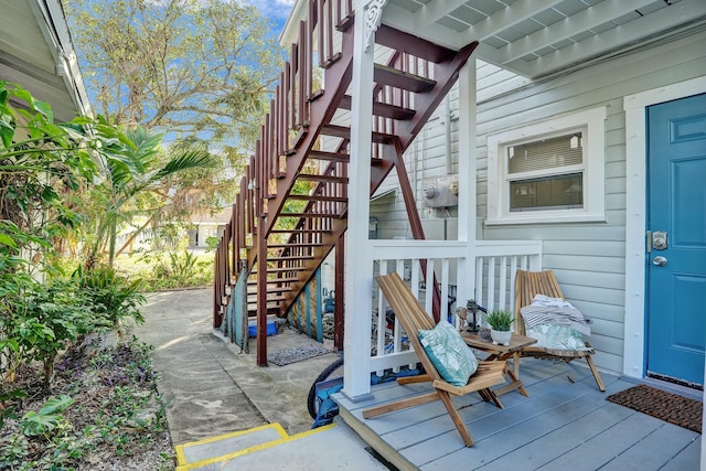 view of patio with a deck