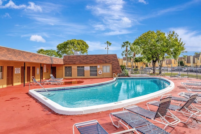 view of pool with a patio area