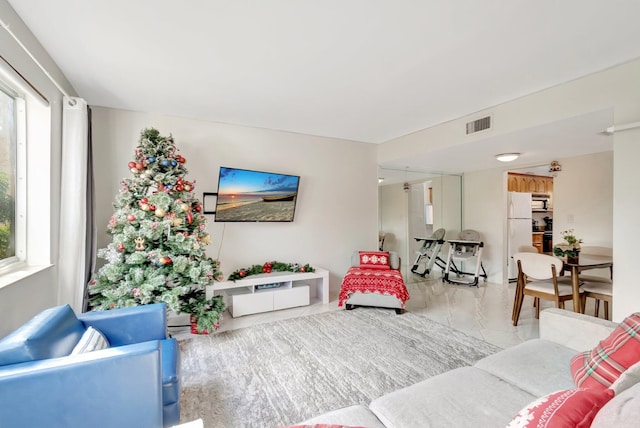 view of tiled living room