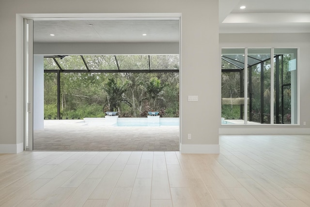 interior space with light hardwood / wood-style flooring