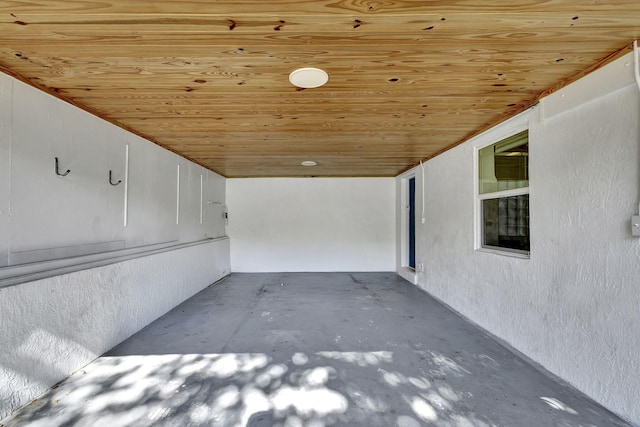 interior space with wood ceiling