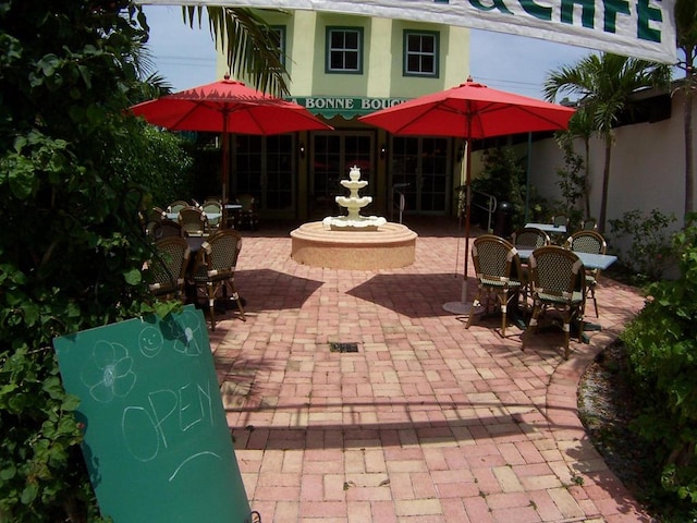 view of patio featuring french doors