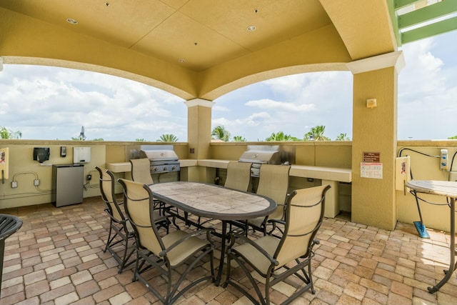 view of patio with area for grilling