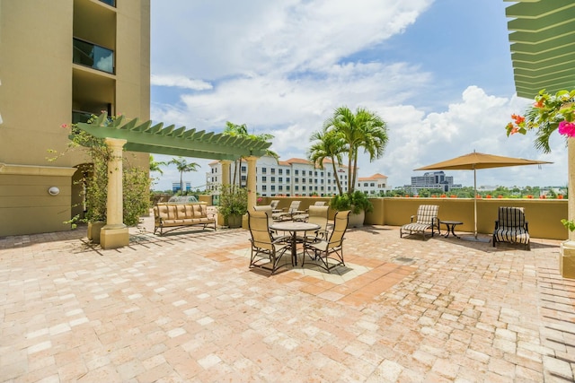 view of patio with a pergola