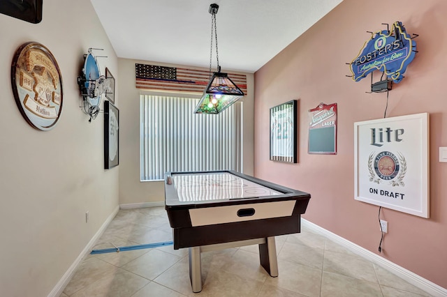 playroom with light tile patterned floors