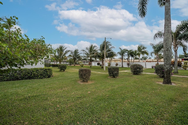 view of community featuring a lawn