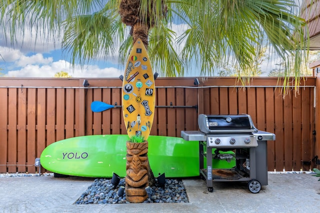 view of patio with grilling area