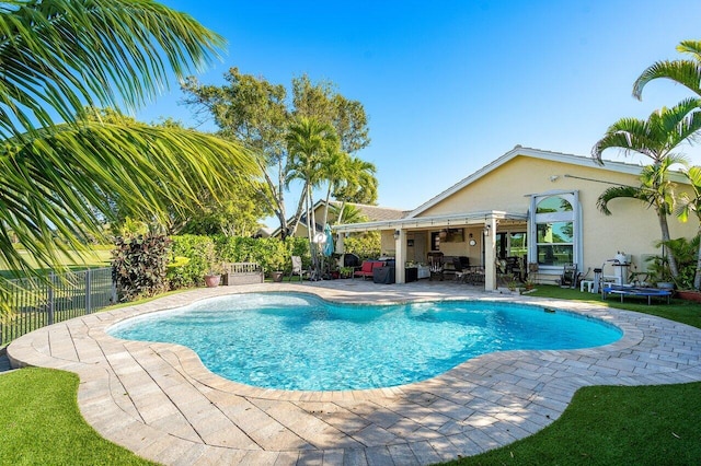 view of pool with a patio area