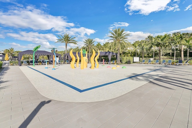 view of jungle gym featuring a gazebo