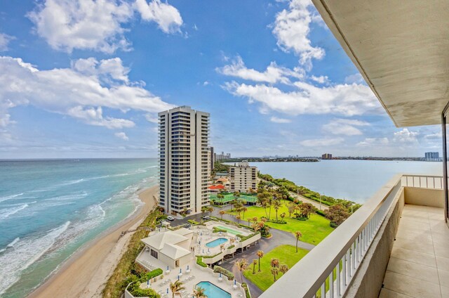 water view featuring a view of the beach