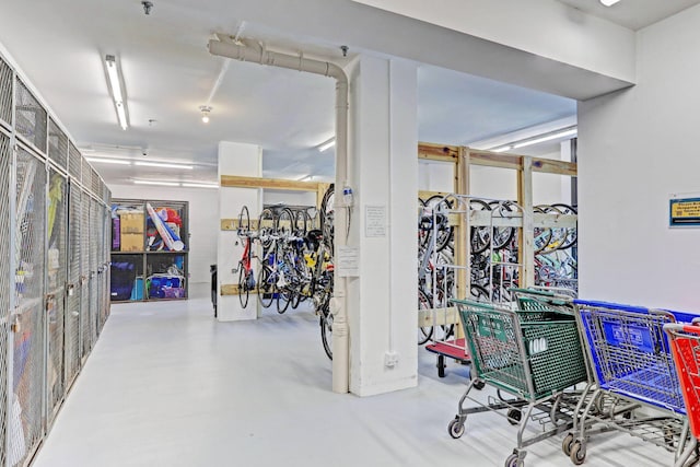 interior space featuring concrete floors