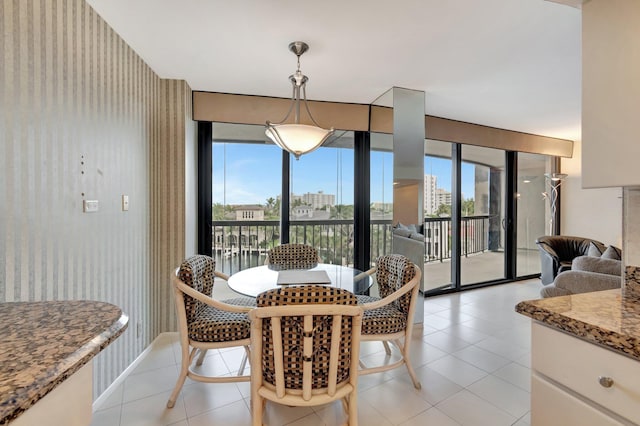 dining room featuring light tile patterned flooring