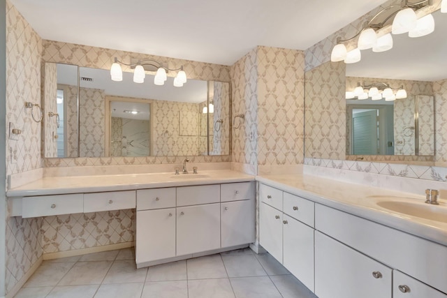 bathroom featuring tile patterned floors and vanity