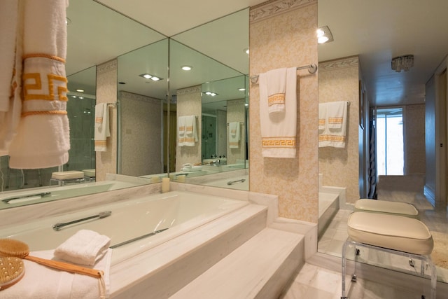 bathroom featuring tile patterned flooring and vanity