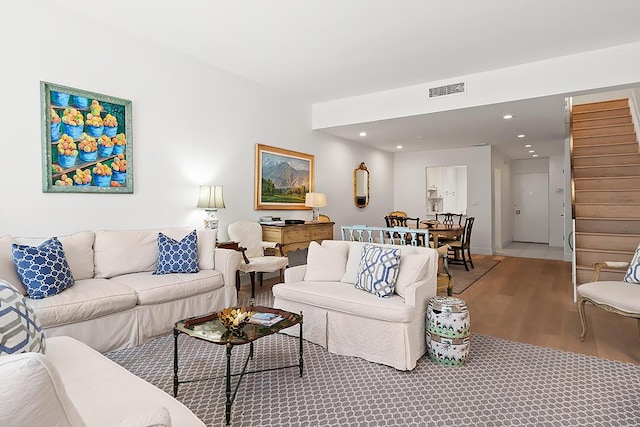 living room featuring hardwood / wood-style flooring