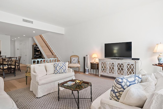 living room featuring hardwood / wood-style floors