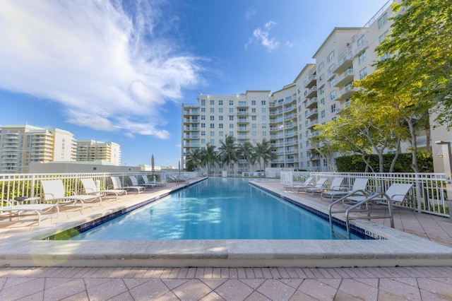 view of pool with a patio area