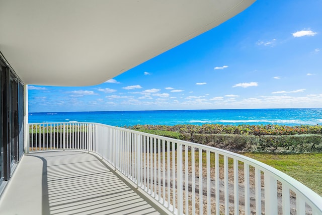 balcony with a water view