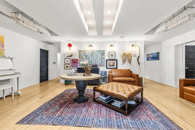 living room featuring wood-type flooring