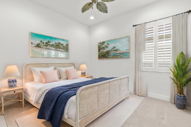 bedroom featuring ceiling fan