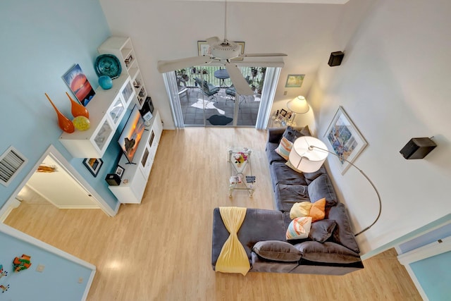 living room featuring hardwood / wood-style floors