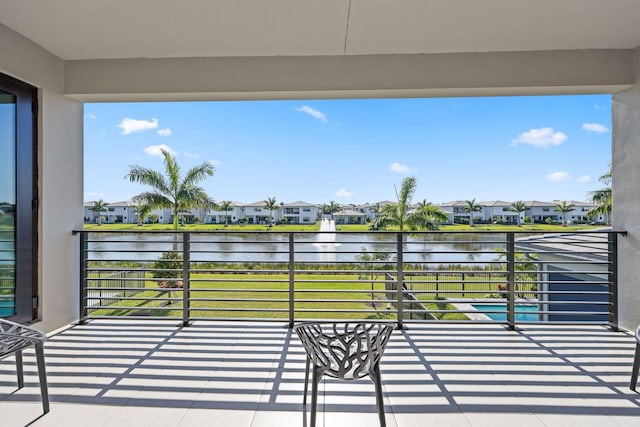 balcony with a water view