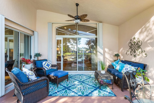 exterior space with an outdoor hangout area