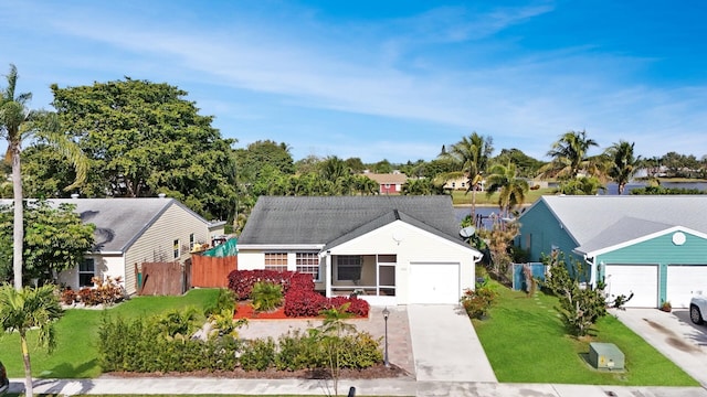 view of front of home with a front yard