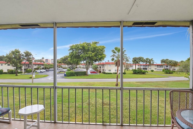 view of unfurnished sunroom