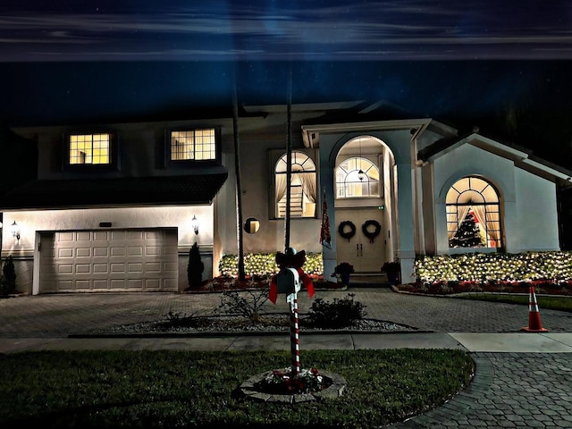 view of front of house with a garage