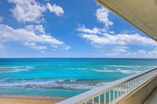 water view with a view of the beach