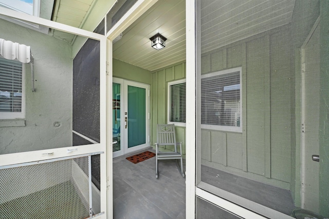 balcony with french doors